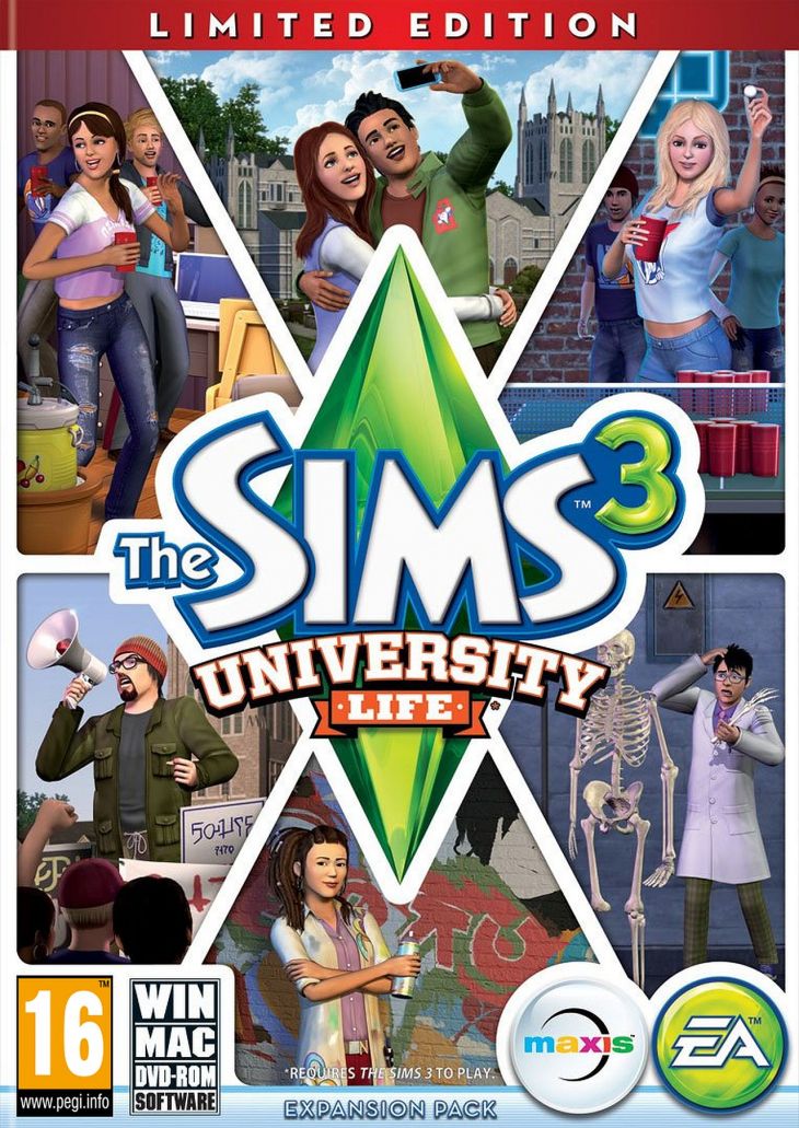 Обложка The Sims 3: University Life PC